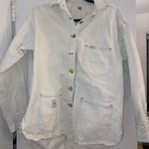 lee h&m cream denim jacket size xs (fits s/m)